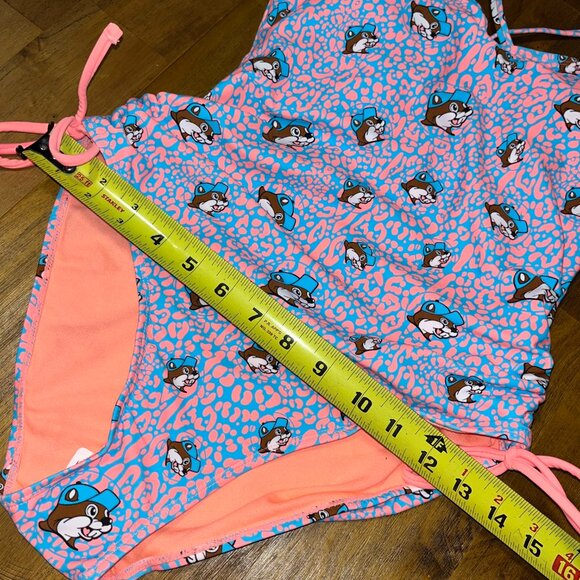 Buc-ee’s pink blue leopard print one piece swimsuit new with tags - Picture 8 of 9